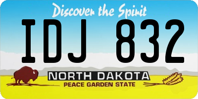 ND license plate IDJ832