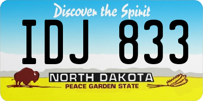 ND license plate IDJ833
