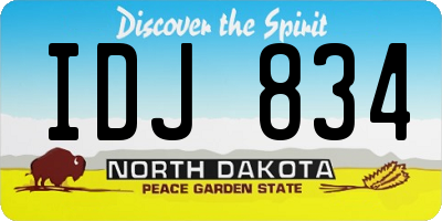 ND license plate IDJ834