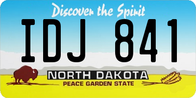 ND license plate IDJ841