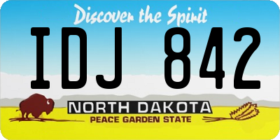 ND license plate IDJ842