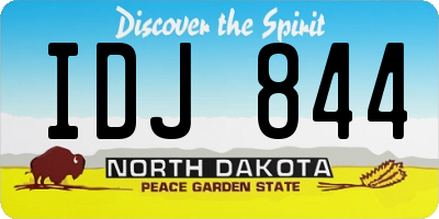 ND license plate IDJ844