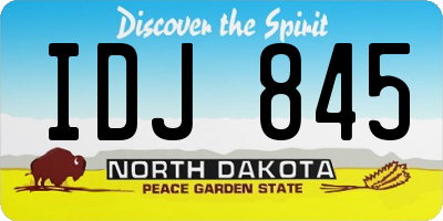 ND license plate IDJ845