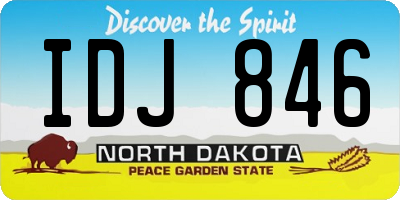 ND license plate IDJ846