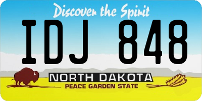 ND license plate IDJ848