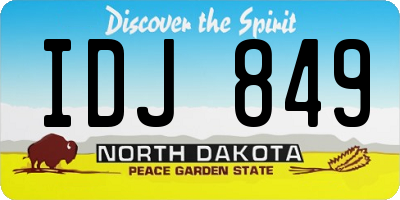 ND license plate IDJ849