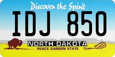 ND license plate IDJ850