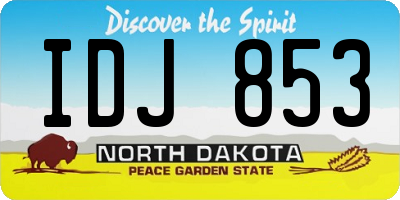 ND license plate IDJ853