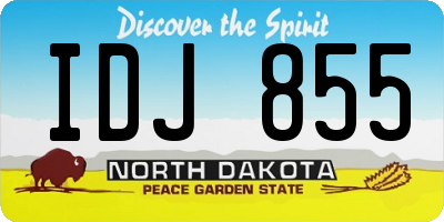 ND license plate IDJ855