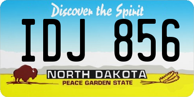 ND license plate IDJ856
