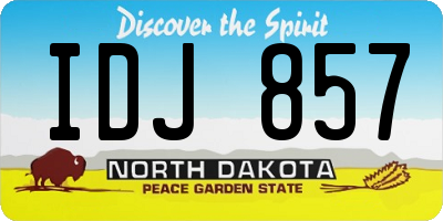 ND license plate IDJ857