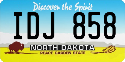 ND license plate IDJ858