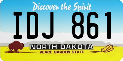 ND license plate IDJ861
