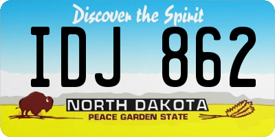 ND license plate IDJ862