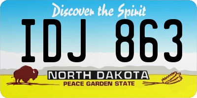ND license plate IDJ863