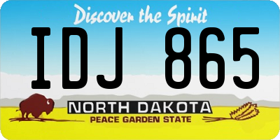 ND license plate IDJ865