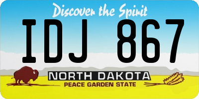 ND license plate IDJ867
