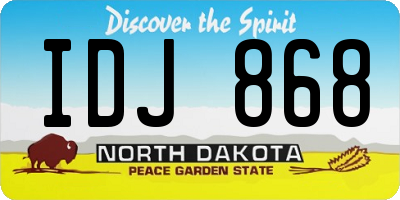 ND license plate IDJ868