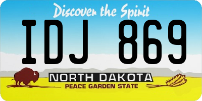 ND license plate IDJ869