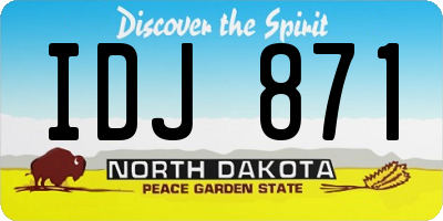 ND license plate IDJ871