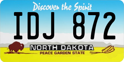 ND license plate IDJ872