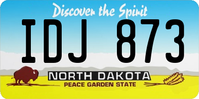 ND license plate IDJ873