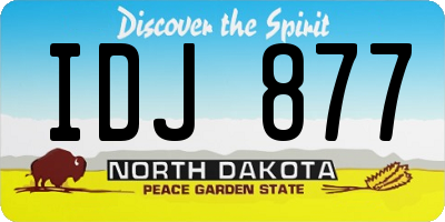ND license plate IDJ877