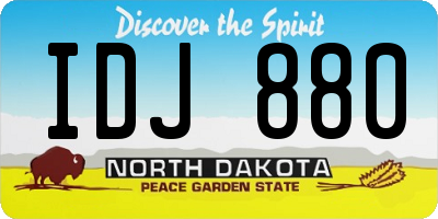 ND license plate IDJ880