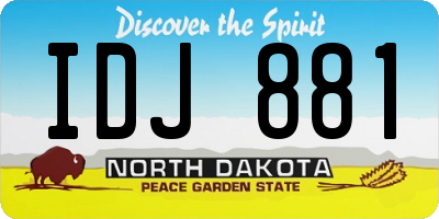 ND license plate IDJ881