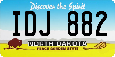 ND license plate IDJ882