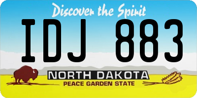ND license plate IDJ883