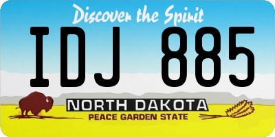 ND license plate IDJ885