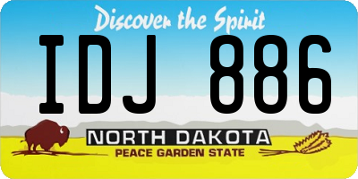 ND license plate IDJ886