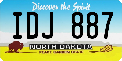 ND license plate IDJ887