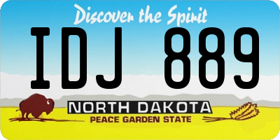 ND license plate IDJ889