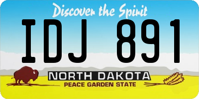 ND license plate IDJ891