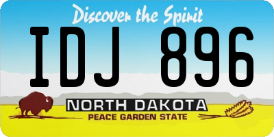 ND license plate IDJ896