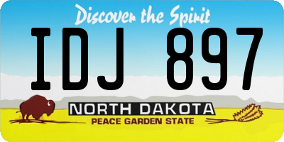 ND license plate IDJ897