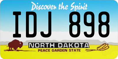 ND license plate IDJ898