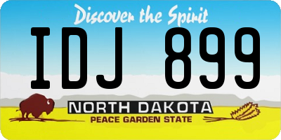 ND license plate IDJ899