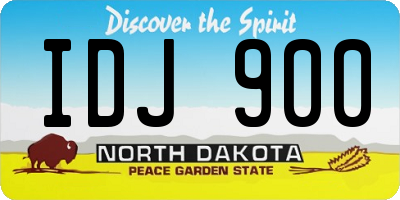 ND license plate IDJ900