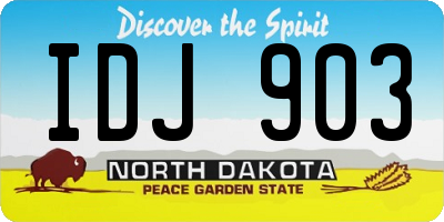 ND license plate IDJ903