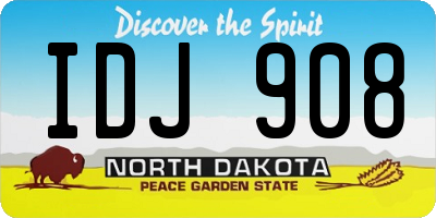 ND license plate IDJ908