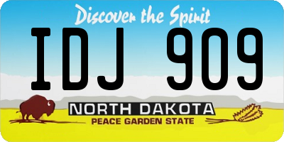 ND license plate IDJ909