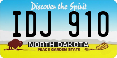 ND license plate IDJ910