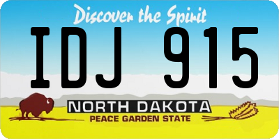 ND license plate IDJ915