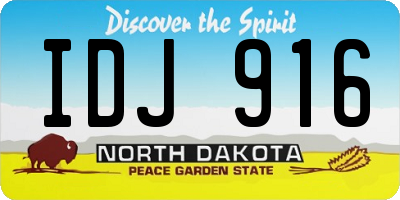 ND license plate IDJ916