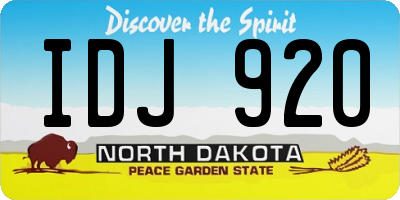 ND license plate IDJ920