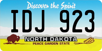 ND license plate IDJ923