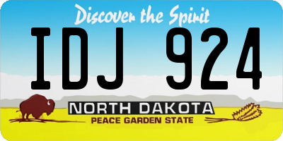 ND license plate IDJ924